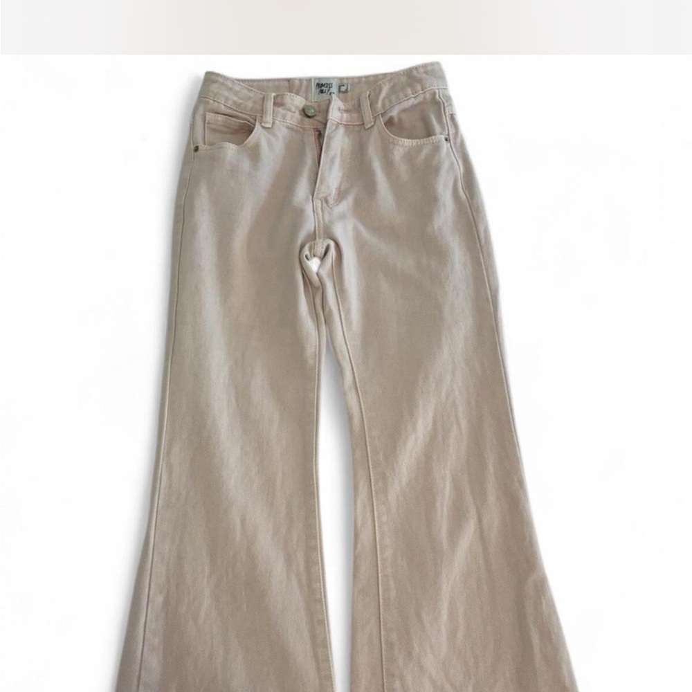 Princess Polly High Rise Distressed Pink Flare Leg Jeans 
Size 4